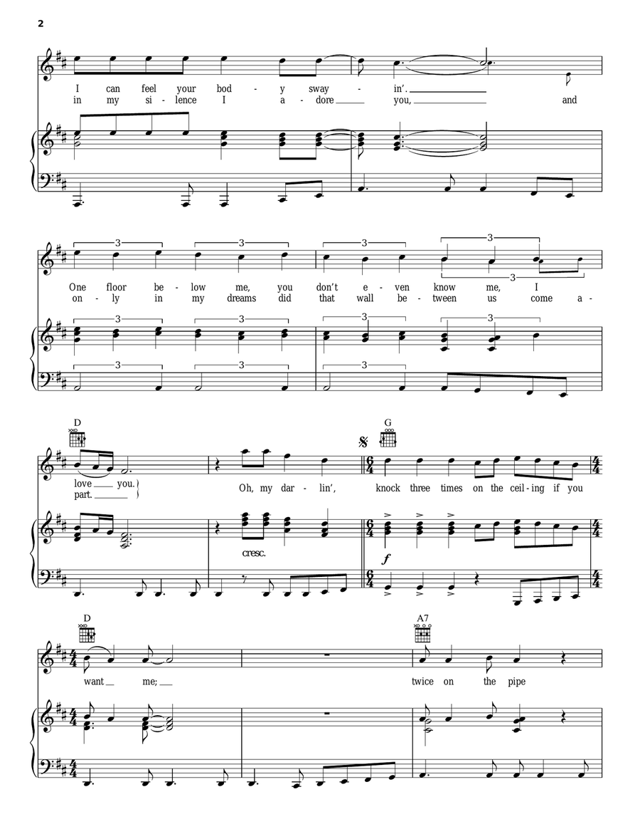 Knock Three Times Piano, Vocal, Guitar scores gallery preview page 2