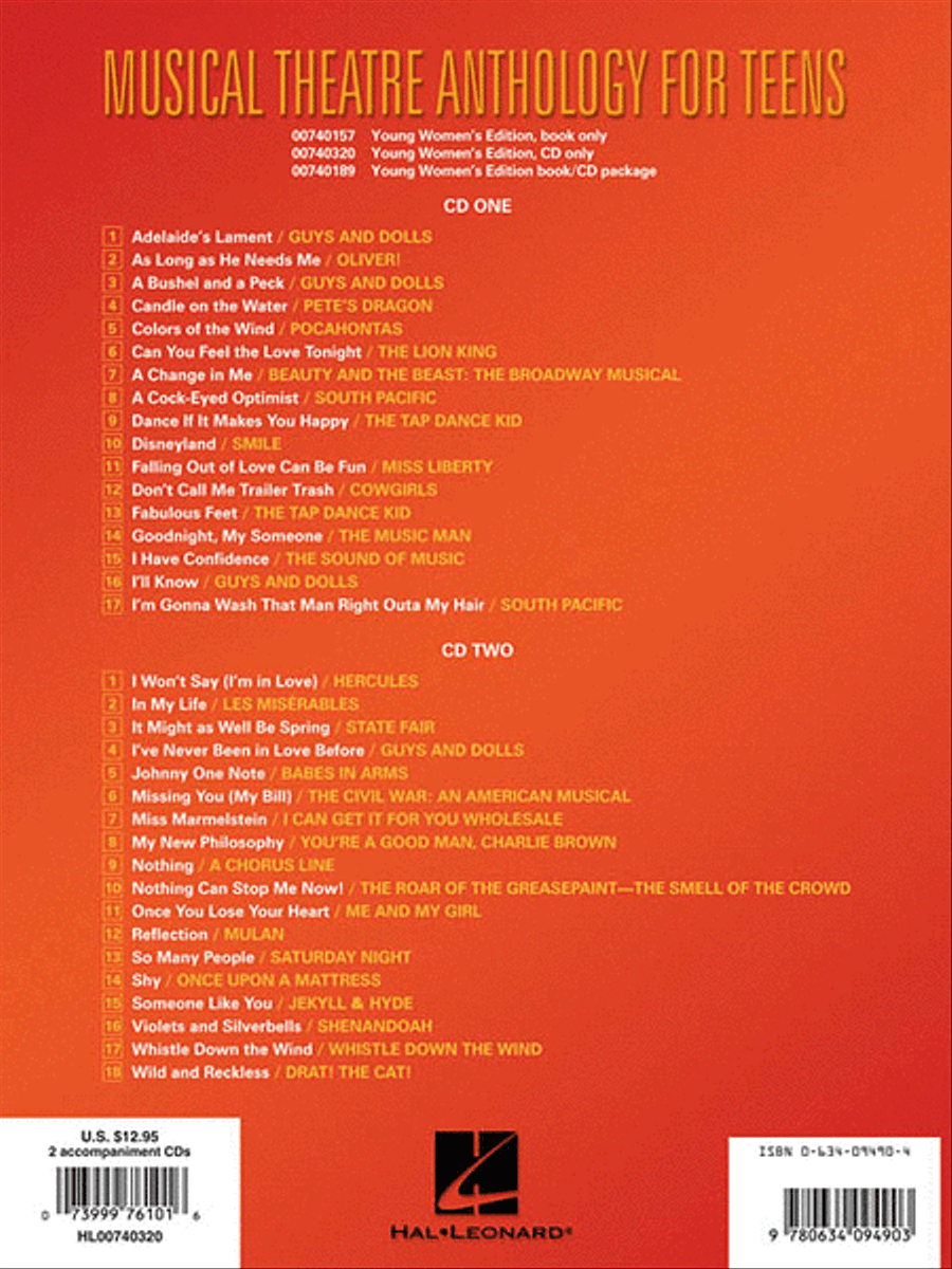 Musical Theatre Anthology for Teens Voice scores gallery preview page 2