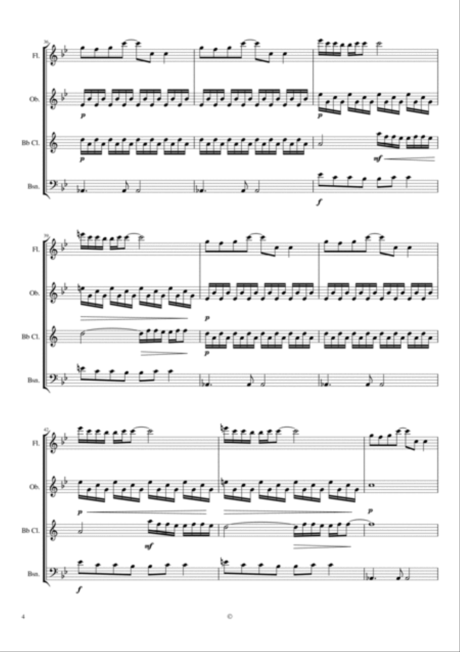 Midnight Express (instrumental) Woodwind Quartet scores gallery preview page 5