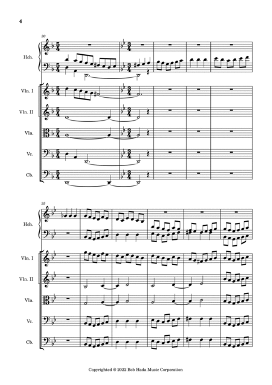 Bob Hada (Schoolspianist246): Invention in D Minor String Orchestra scores gallery preview page 4