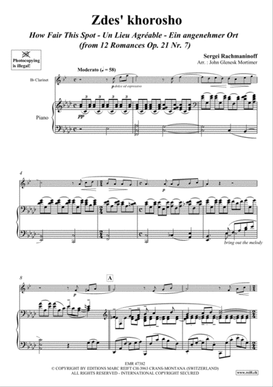 Zdes' khorosho Zdes' khorosho Clarinet Solo scores gallery preview page 3