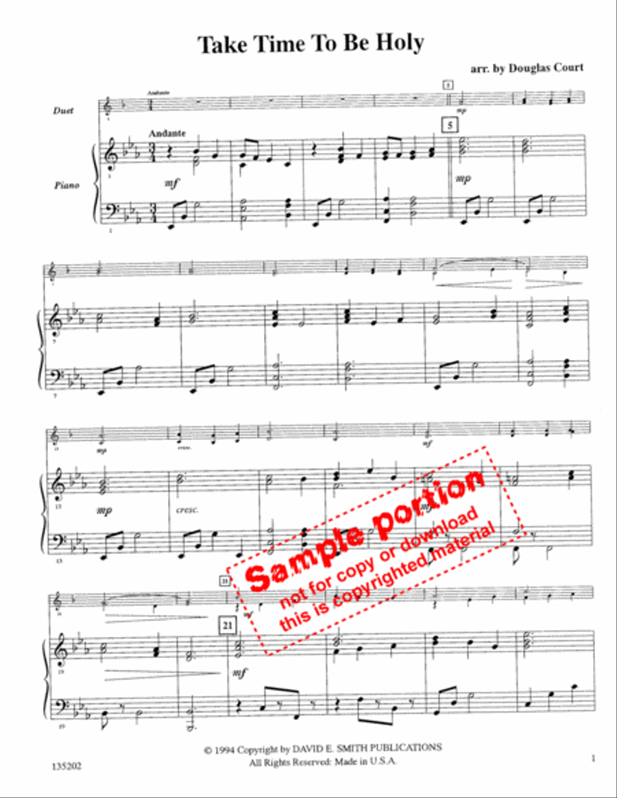 Take Time To Be Holy Brass Duet scores gallery preview page 2