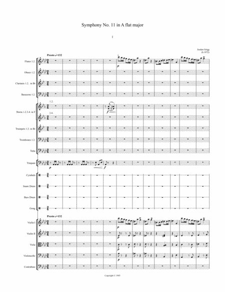 Symphony No.11 in A flat major Score and parts