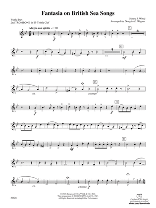 Fantasia on British Sea Songs: (wp) 2nd B-flat Trombone T.C.