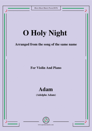 Book cover for Adam-O Holy night cantique de noel,for Violin and Piano
