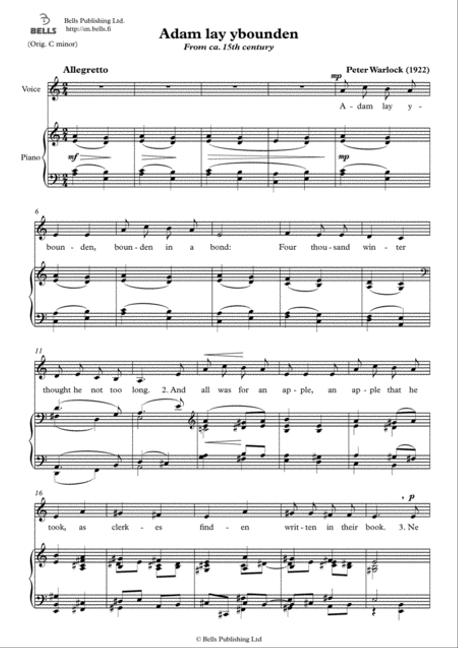 Adam lay ybounden (A minor) Voice Solo scores gallery preview page 1