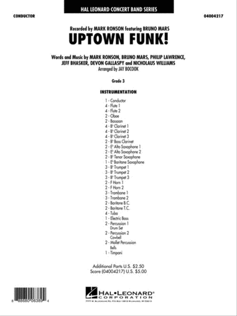Uptown Funk! Concert Band scores gallery preview page 2
