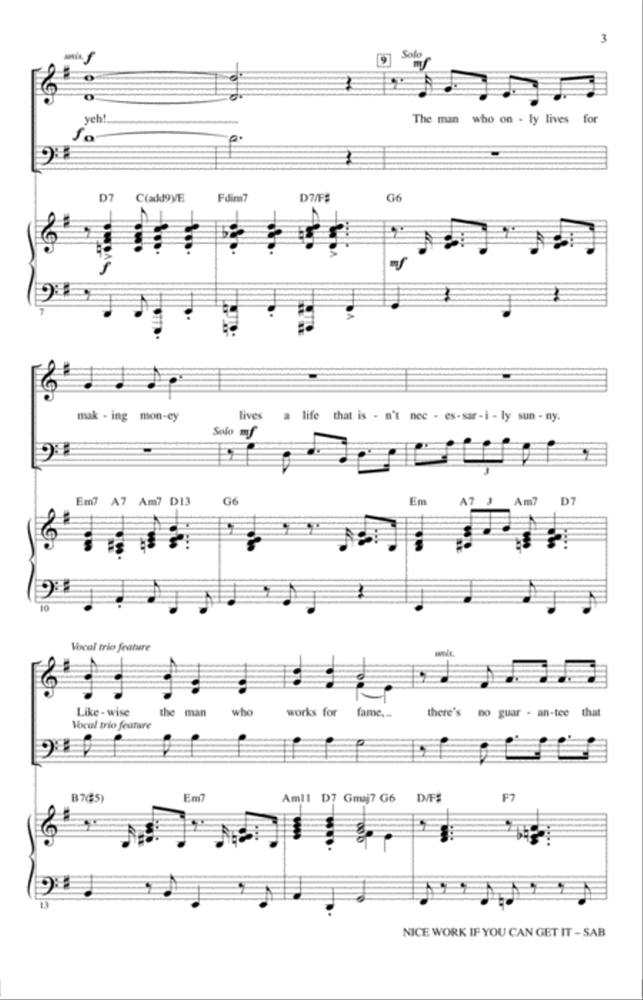 Nice Work If You Can Get It 3-Part scores gallery preview page 2