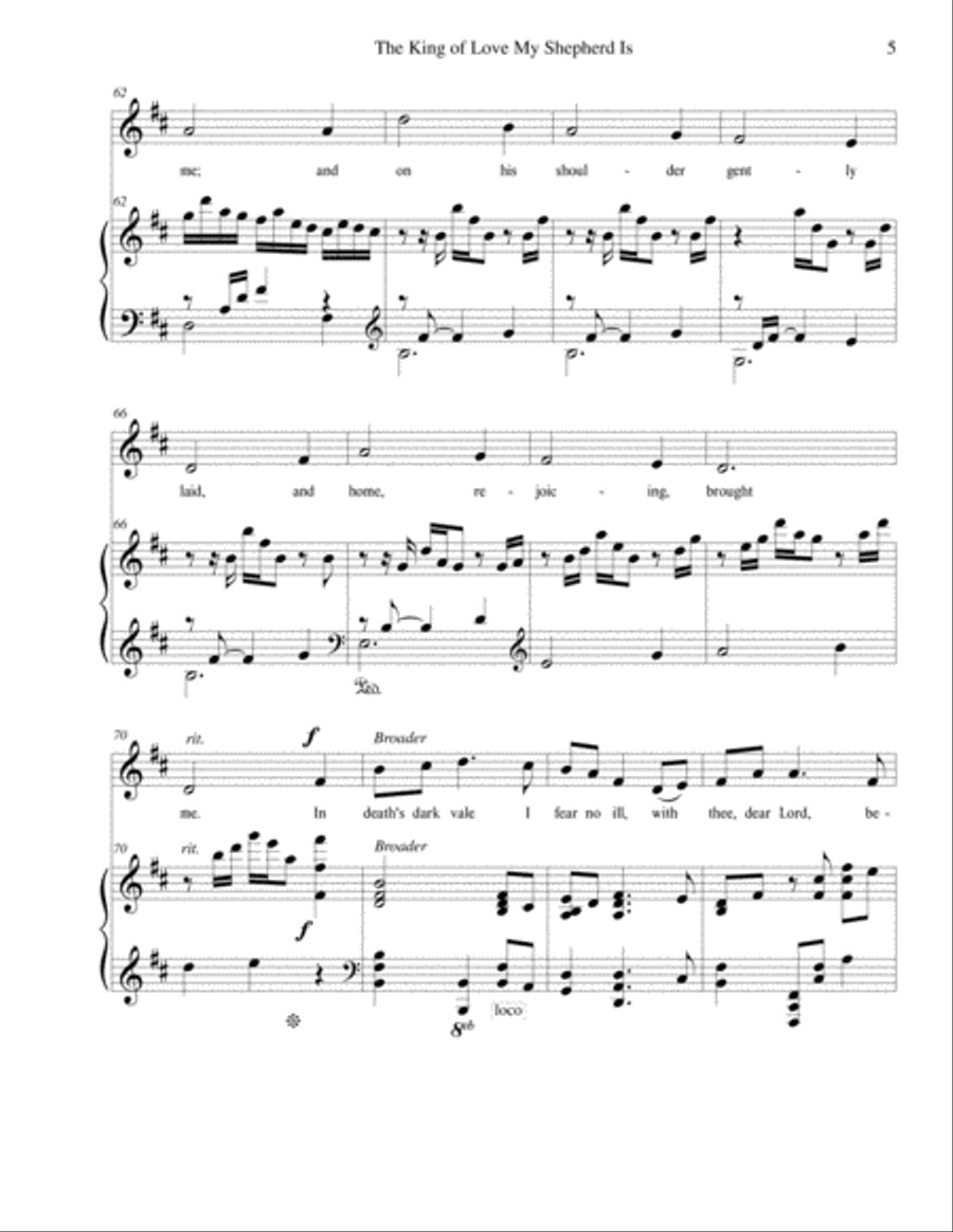The King of Love My Shepherd Is (ST. COLUMBA), High Voice, arr. Brenda Portman High Voice scores gallery preview page 5