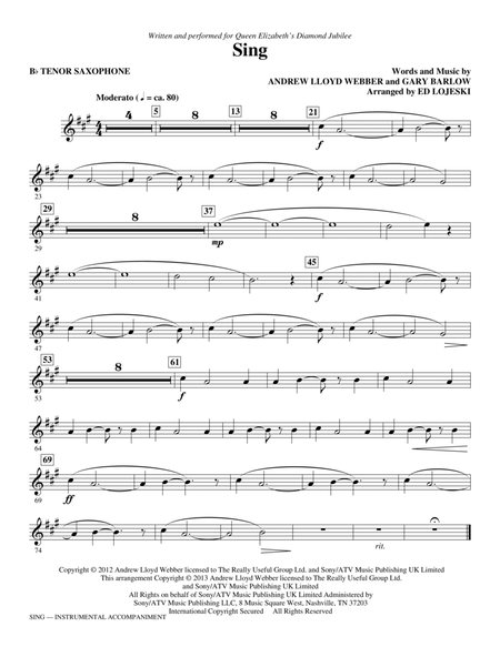 Sing (Queen Elizabeth Diamond Jubilee) - Tenor Saxophone