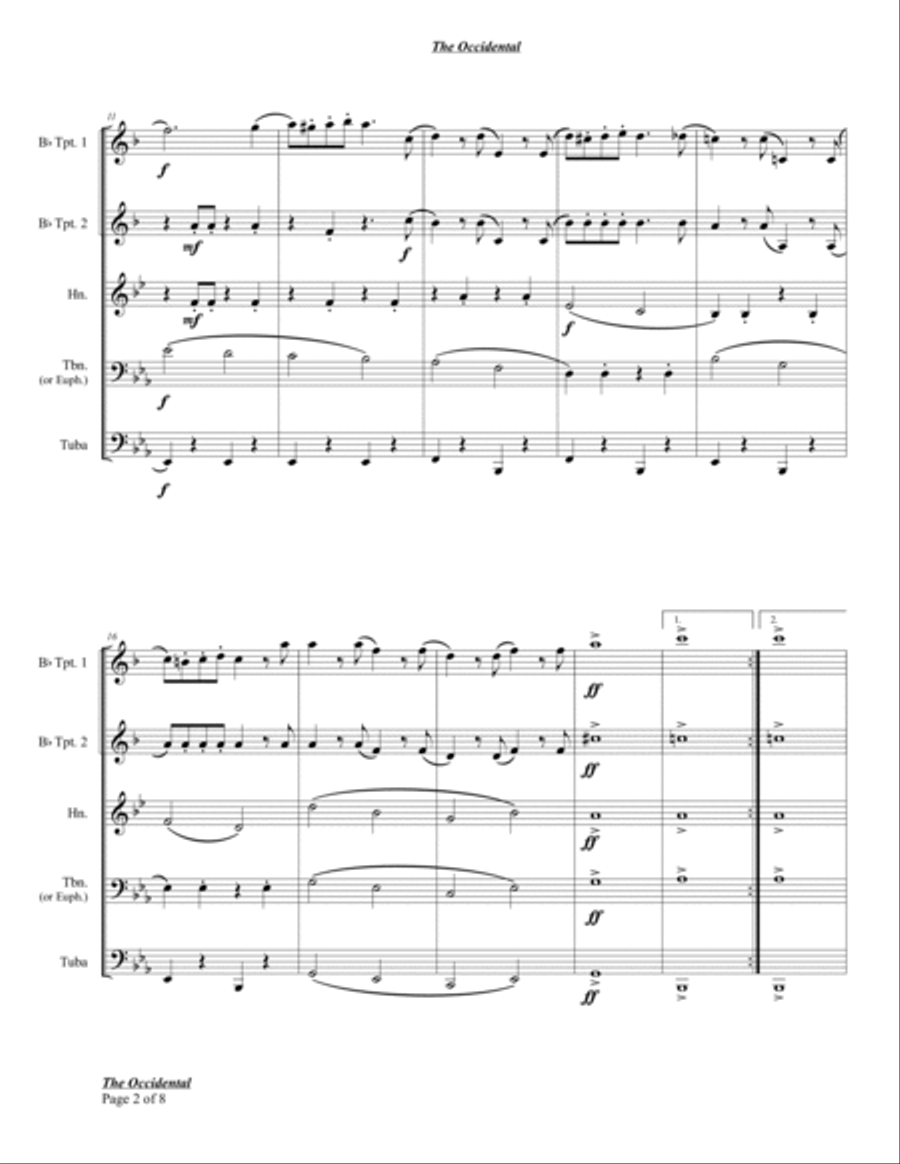 The Occidental The Occidental Brass Quintet scores gallery preview page 4
