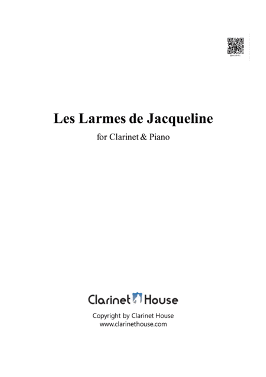 Les Larmes de Jacqueline for Clarinet Solo & PIano Small Ensemble scores gallery preview page 1