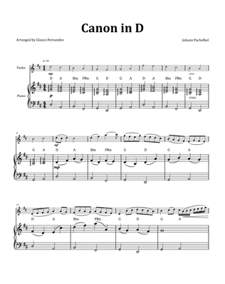 Book cover for Canon by Pachelbel - Violin & Piano and Chord Notation