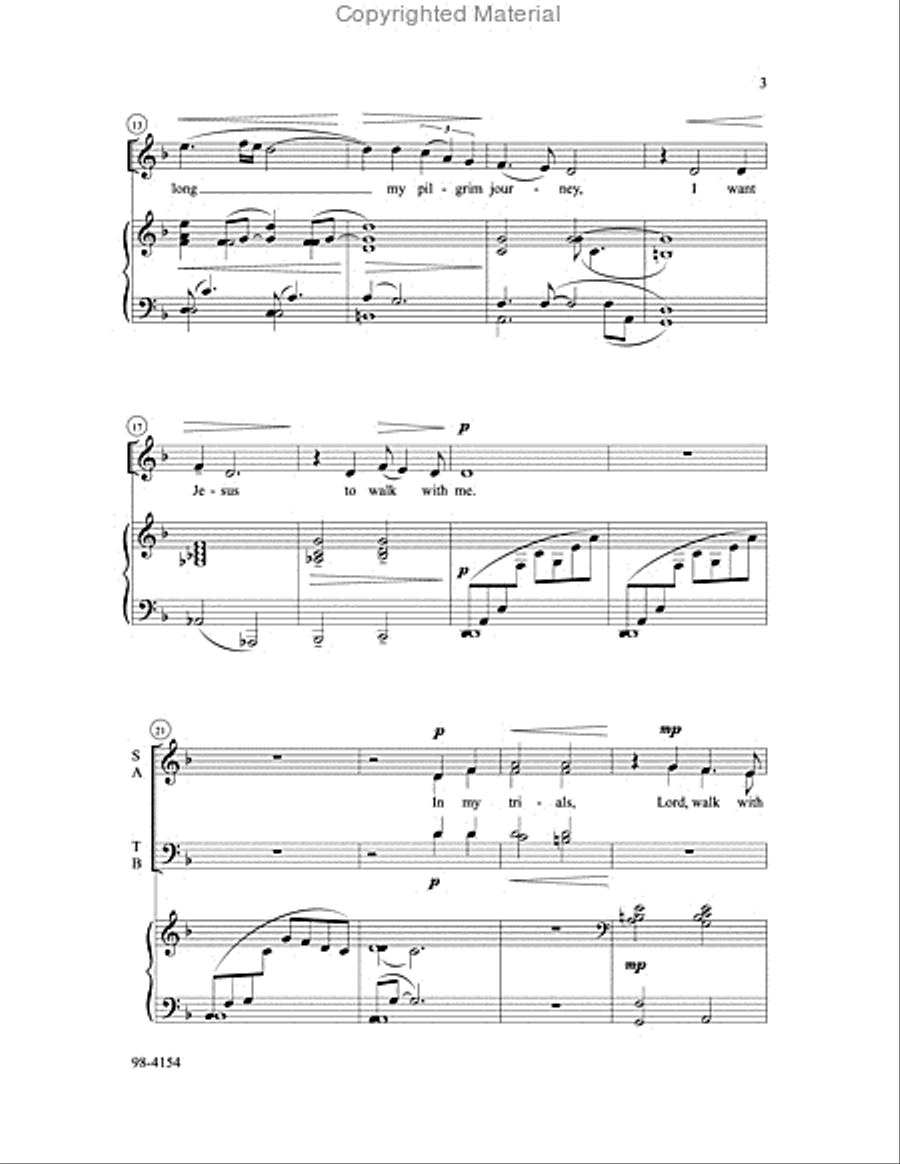 I Want Jesus to Walk with Me - SATB 4-Part scores gallery preview page 3