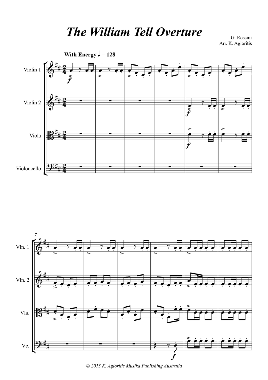 William Tell Overture - For String Quartet String Quartet scores gallery preview page 3
