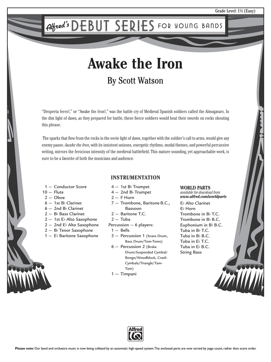 Awake the Iron: Score
