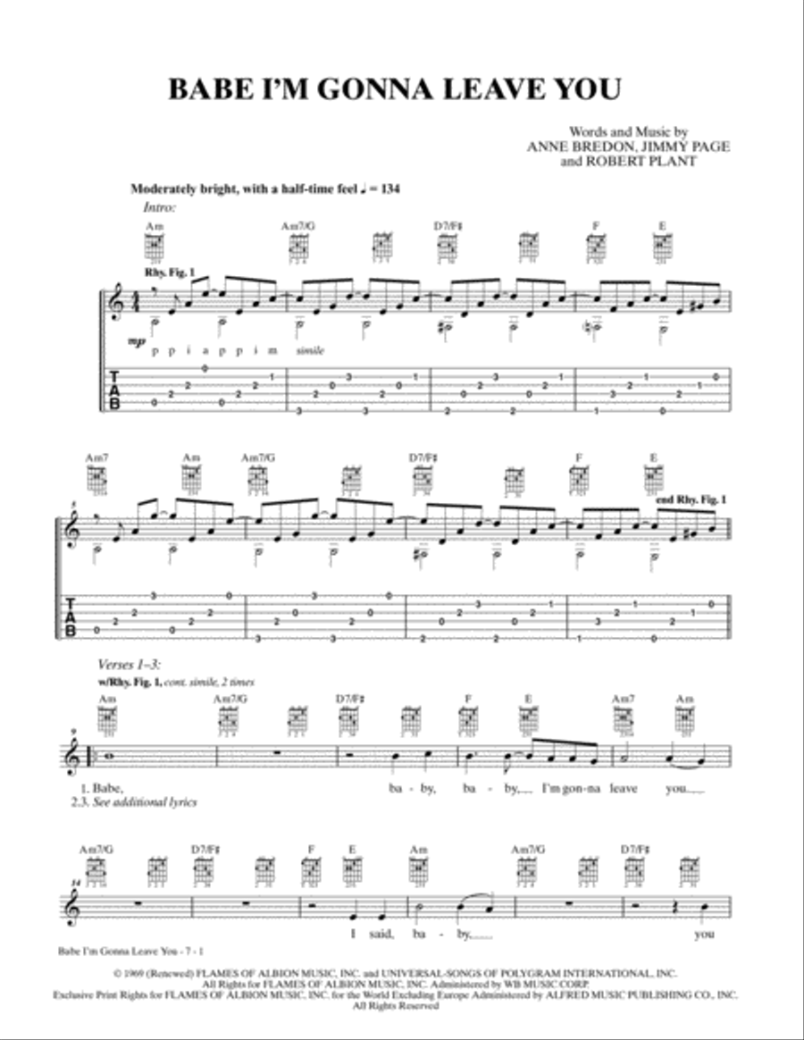 Ultimate Easy Guitar Play-Along -- Led Zeppelin Guitar Tablature scores gallery preview page 2