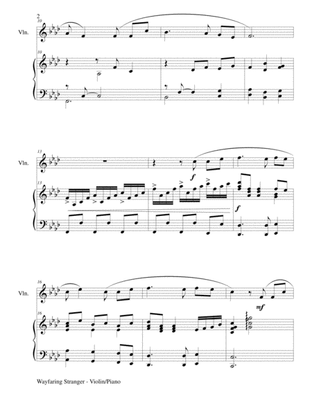 WAYFARING STRANGER (Violin/Piano and Violin Part) image number null