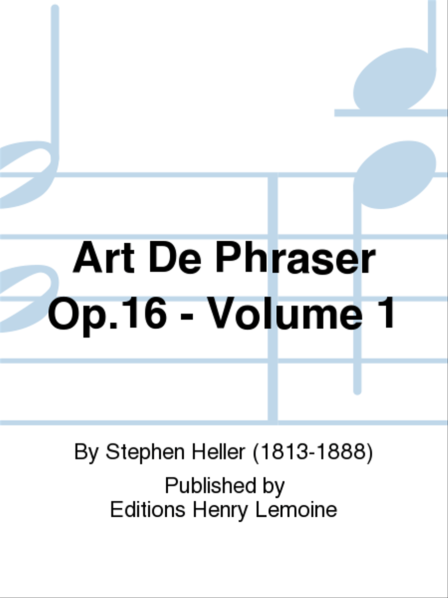 Art de phraser Op. 16 - Volume 1 Piano Solo scores gallery preview page 1