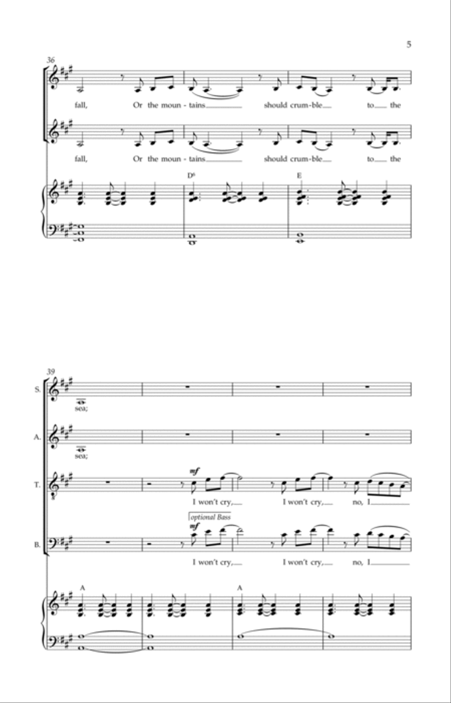 Stand By Me (Royal Wedding Version) (arr. Mark De-Lisser) 4-Part scores gallery preview page 5