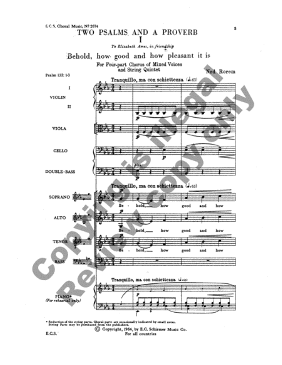 Two Psalms and a Proverb (Full Score) Choir scores gallery preview page 3