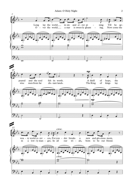 O Holy Night (Soprano or Tenor soloist, SSA choir, Organ) image number null