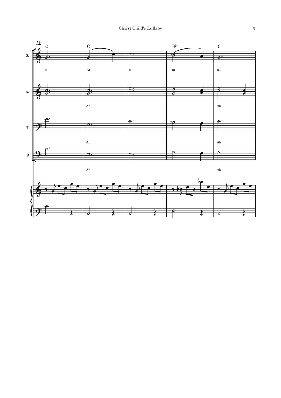 Christ Child's Lullaby (Taladh Chriosda) - SATB and Piano 4-Part scores gallery preview page 3