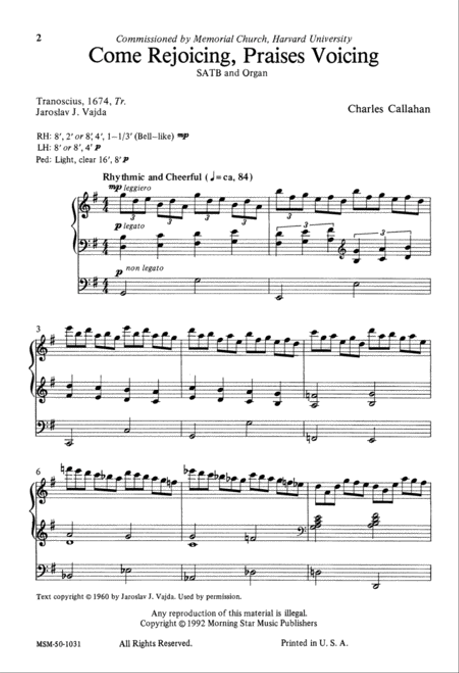 Come Rejoicing, Praises Voicing 4-Part scores gallery preview page 1