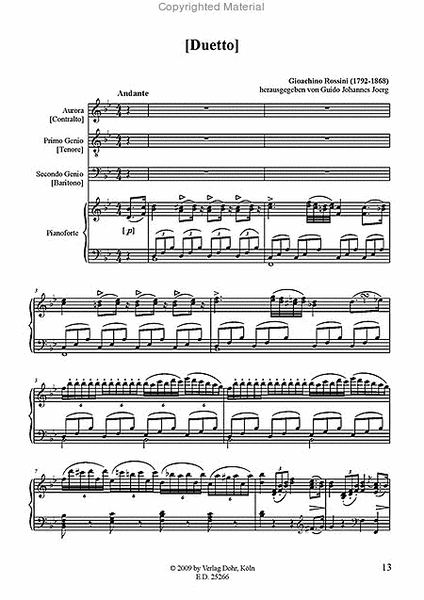 L'Aurora -Kantate für Alt, Tenor, Bariton und Klavier-