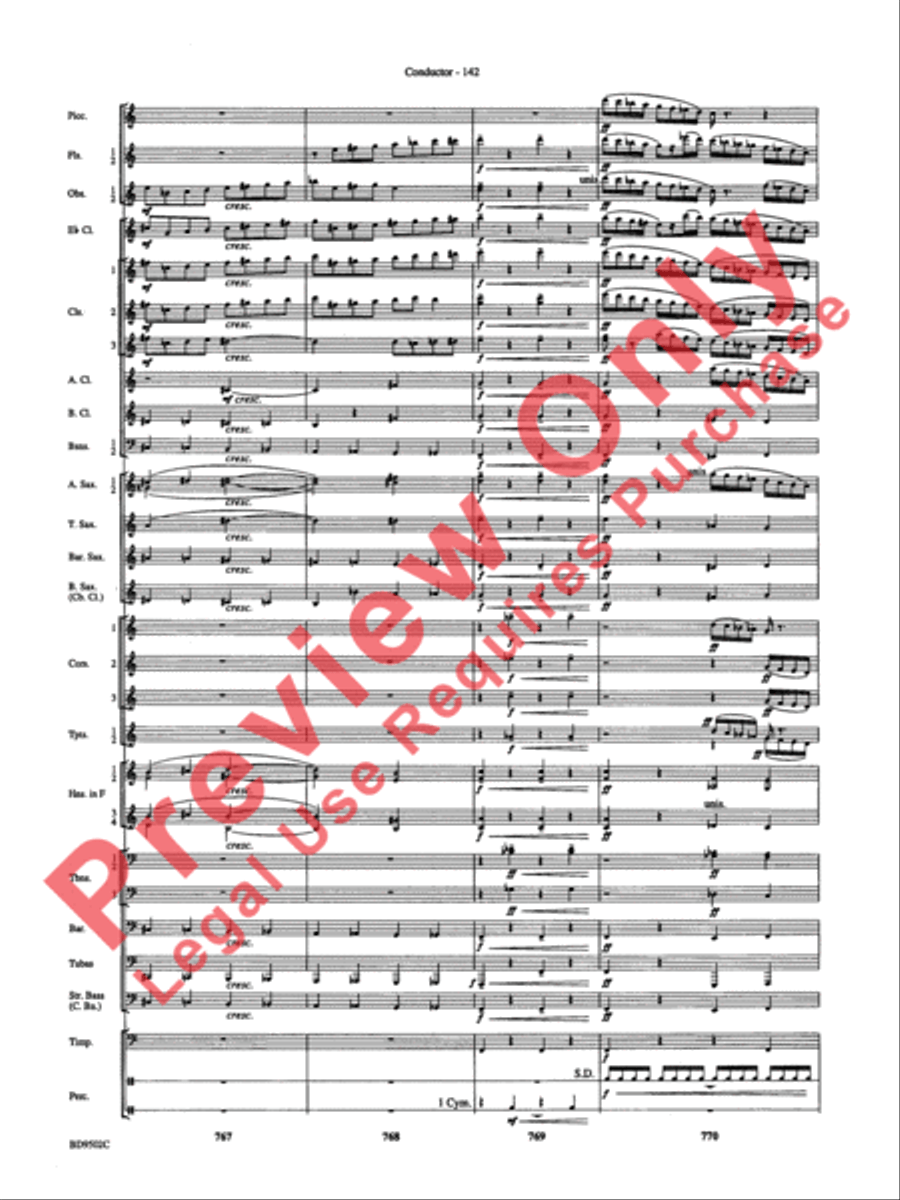 Symphony No. 3 for Band Concert Band scores gallery preview page 145