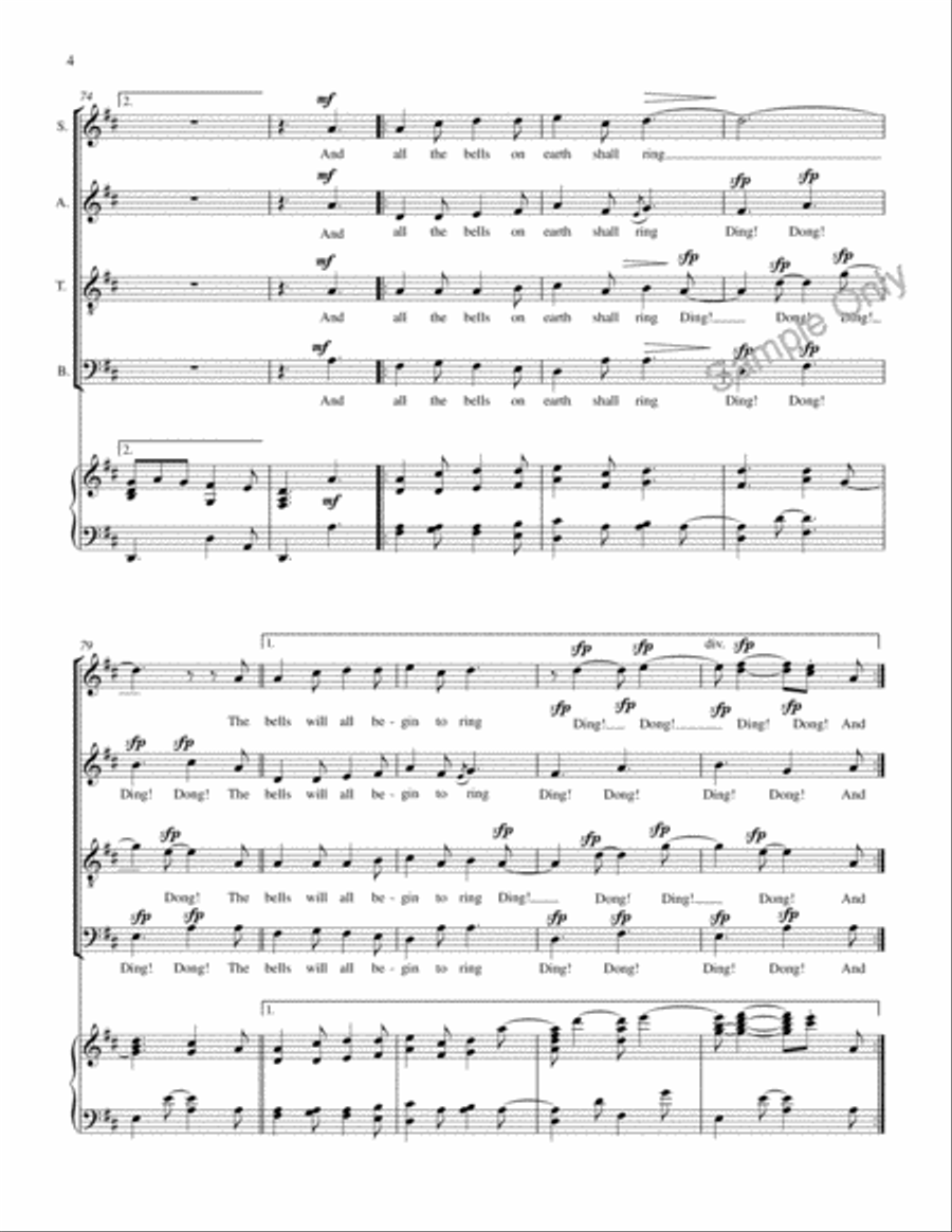 I Saw Three Ships 4-Part scores gallery preview page 5