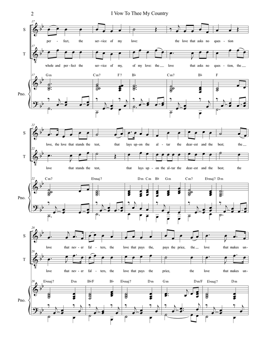 I Vow To Thee My Country (with 