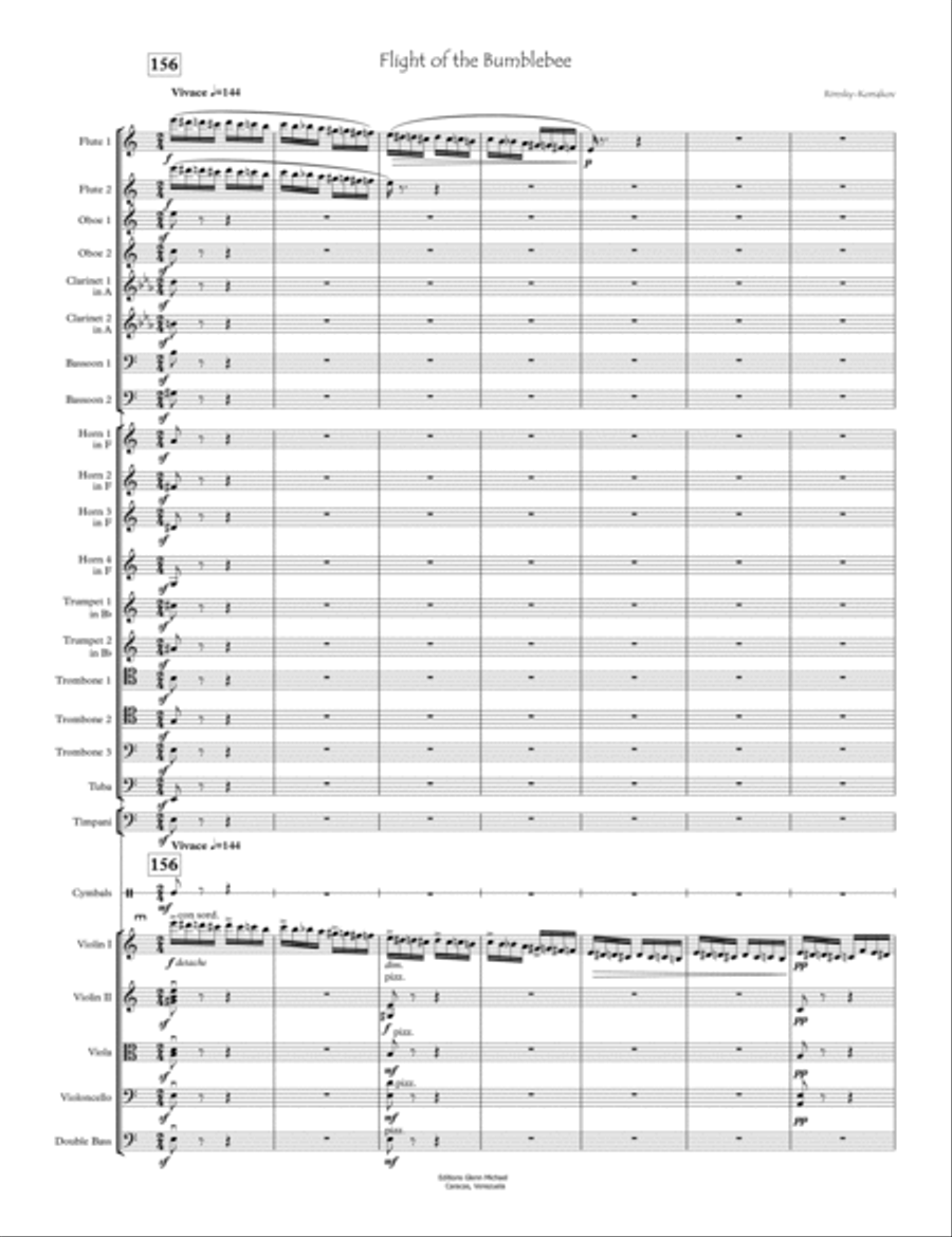 The Flight of the Bumblebee for orchestra Full Orchestra scores gallery preview page 1