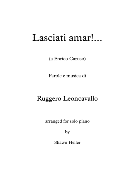 "Lasciati amar" for piano solo image number null