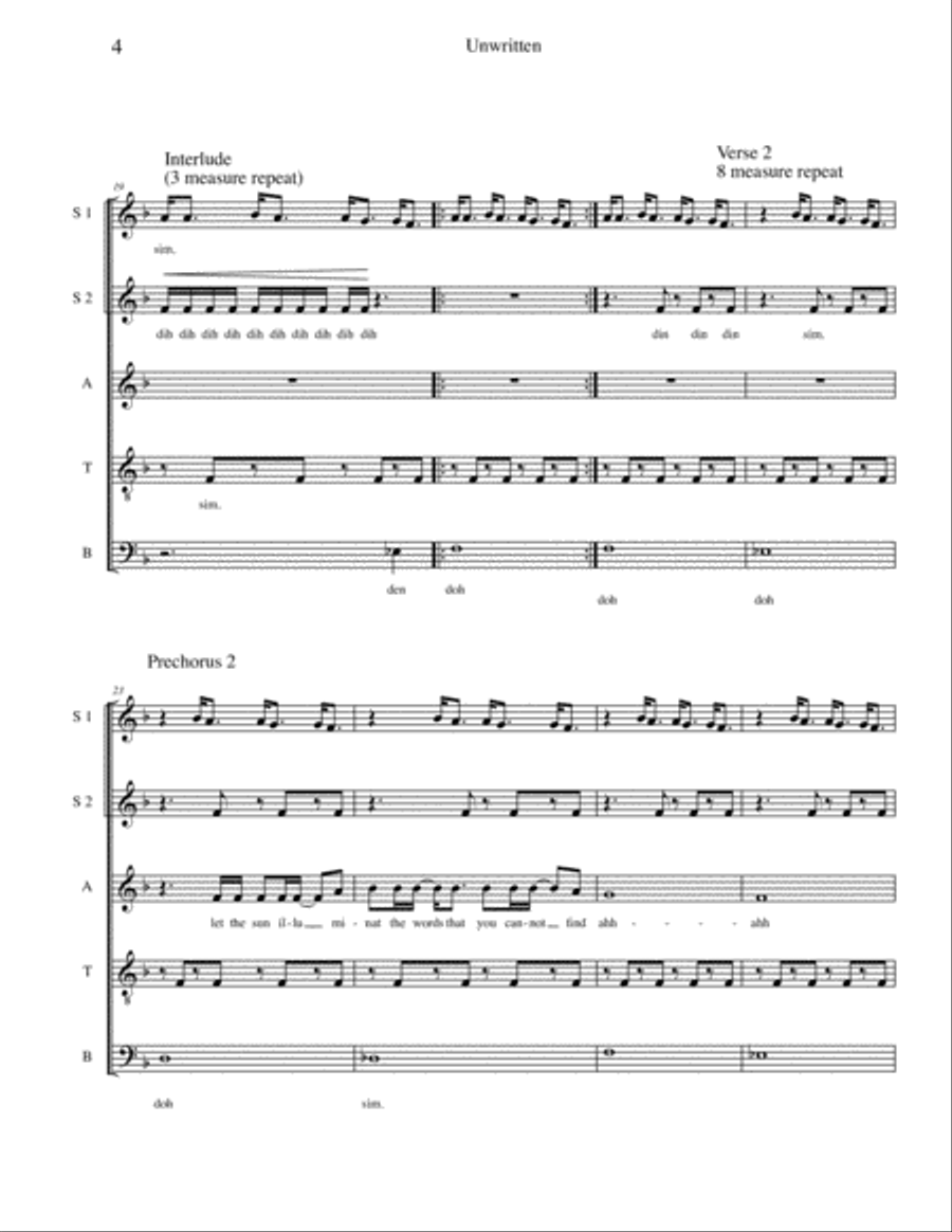 Unwritten Divisi scores gallery preview page 4