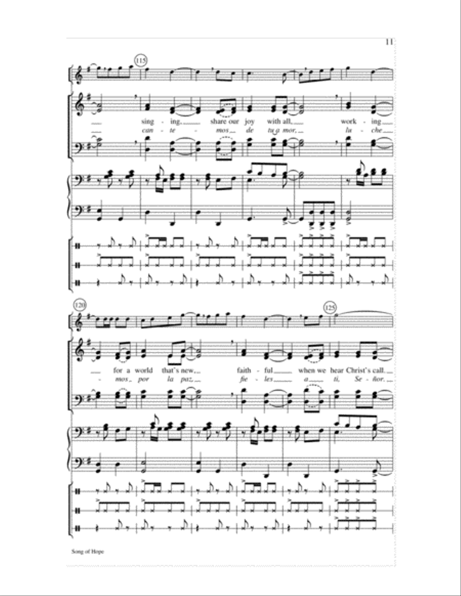 Song of Hope Song of Hope Choir scores gallery preview page 11