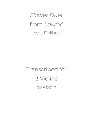 Book cover for Delibes: Flower Duet from Lakmé - Violin Trio