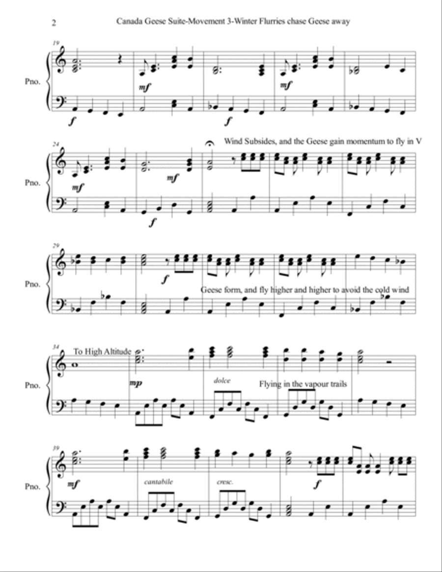 Winter Flurries - Movement 3 of the Canadian Geese Suite Piano Method scores gallery preview page 2