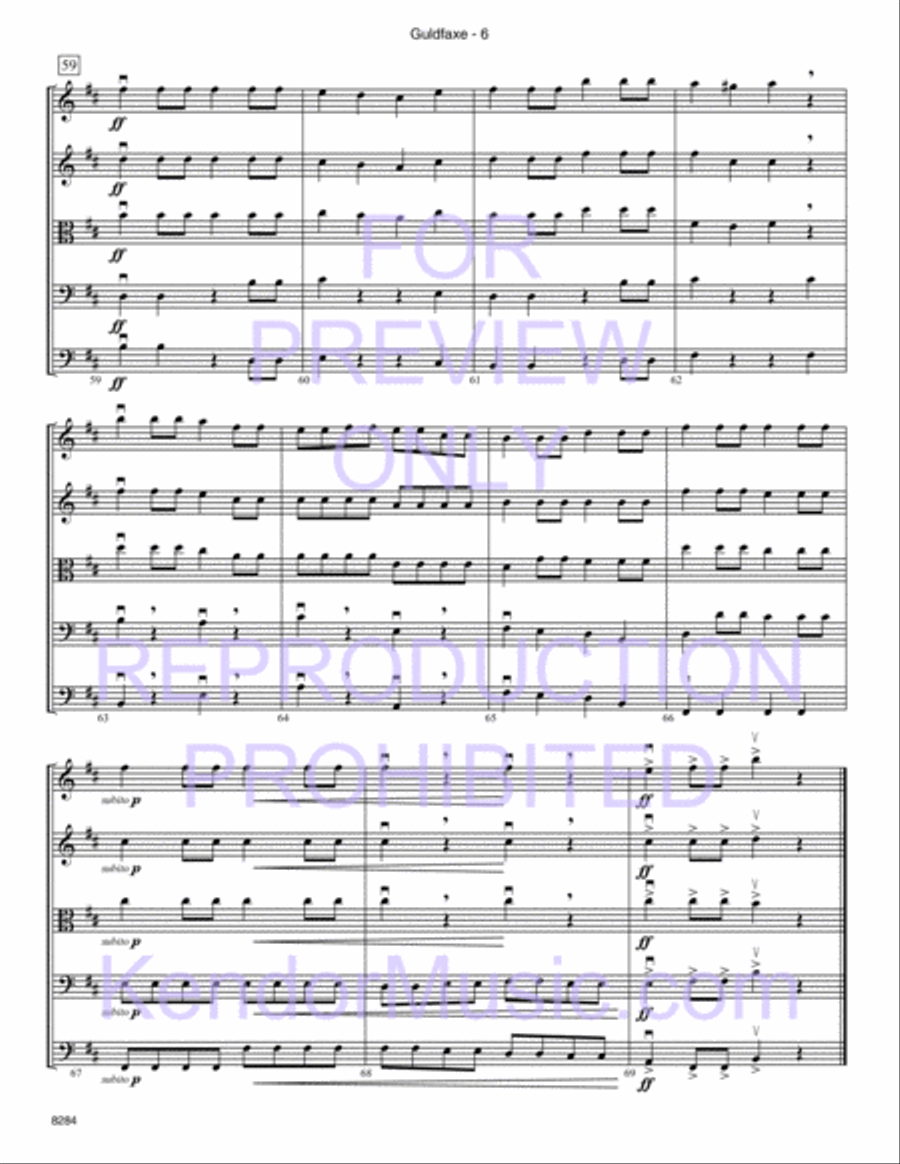 Guldfaxe (Steed Of Thor) (Full Score) String Orchestra scores gallery preview page 8