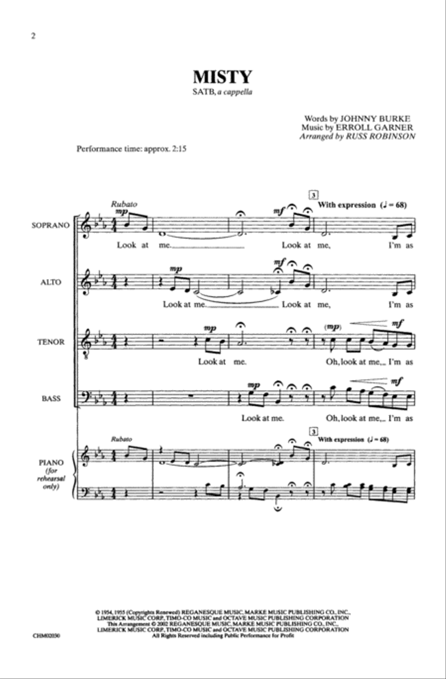 Misty A Cappella scores gallery preview page 1