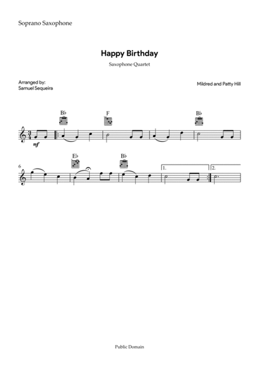 Happy Birthday - Saxophone Quartet image number null