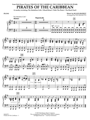 Pirates of the Caribbean (Medley) (arr. Ted Ricketts) - Piano