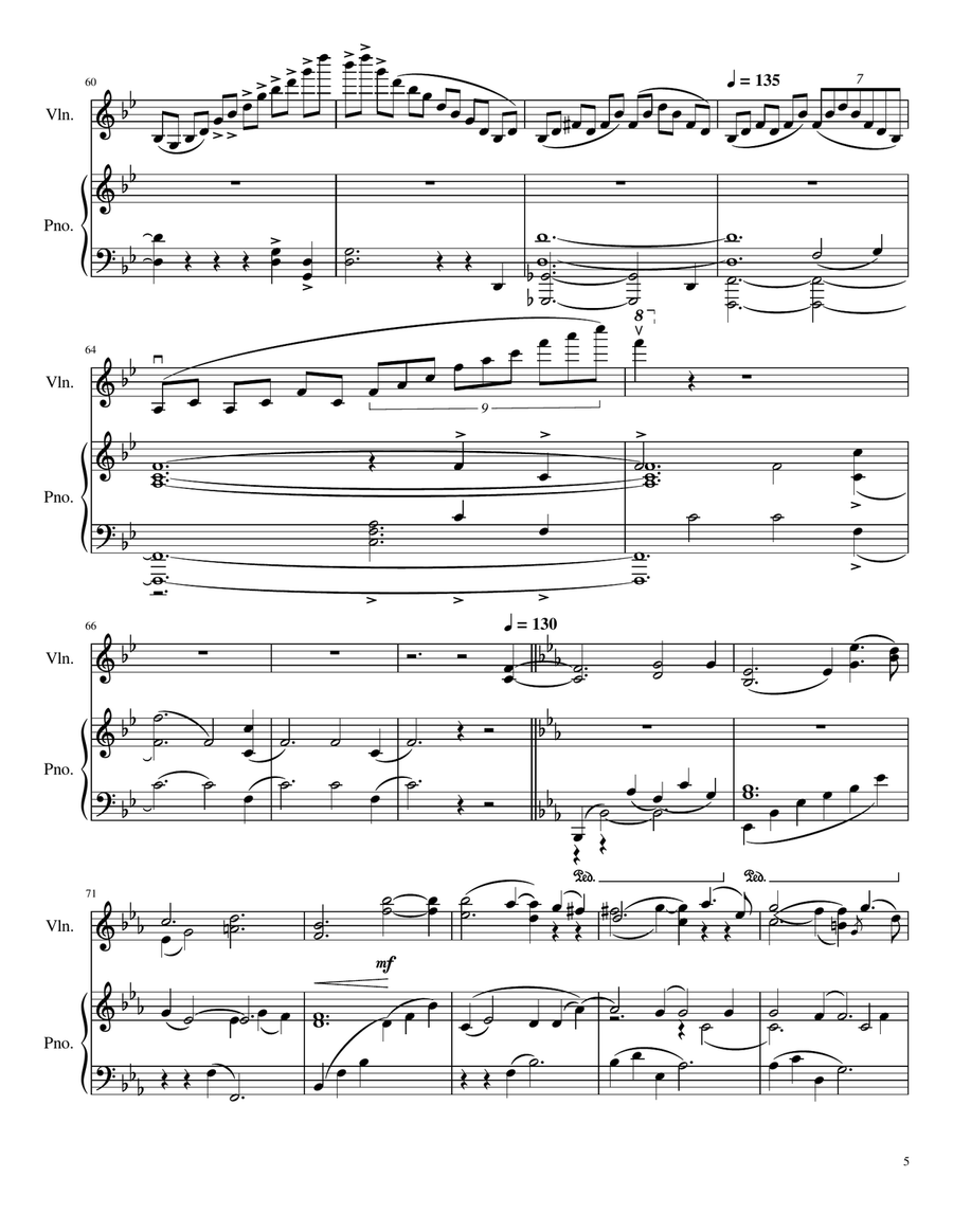 Chopin - Ballade No.1 in G minor, Op. 23 - For Violin and Piano (Arr.Ysaÿe) Violin Solo scores gallery preview page 5