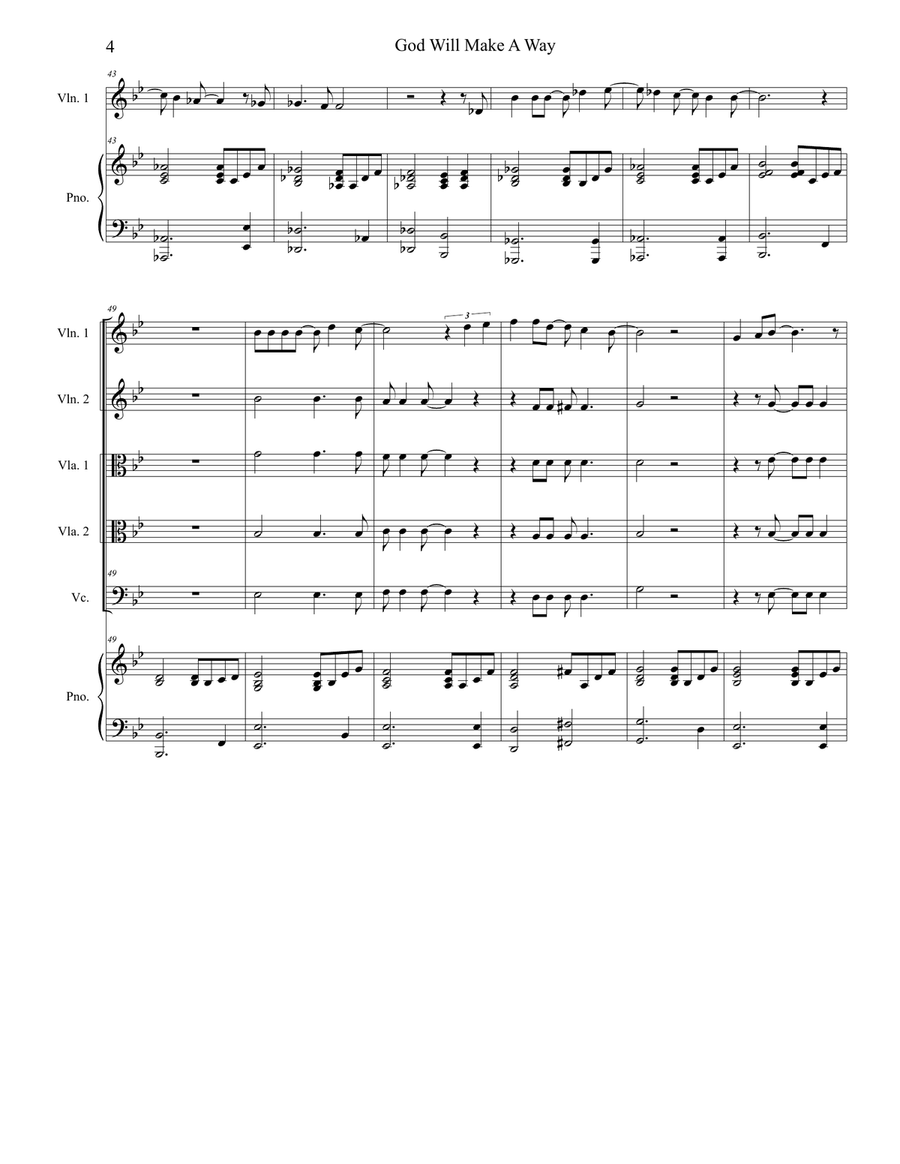 God Will Make A Way String Orchestra scores gallery preview page 4