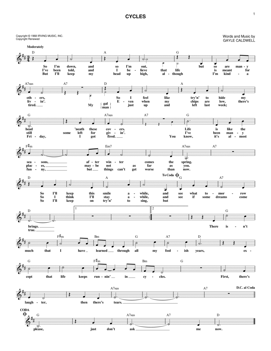 Cycles Piano scores gallery preview page 1