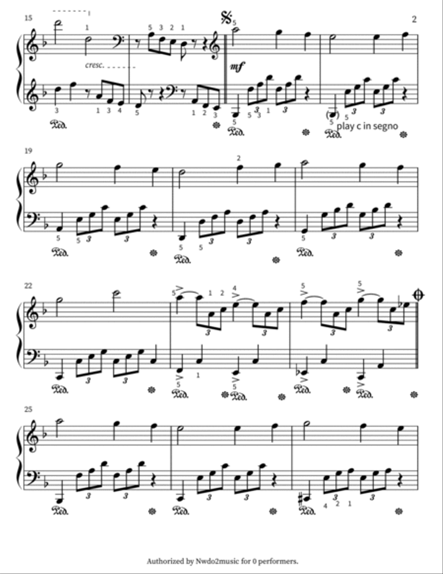 Nezuko Easy Piano scores gallery preview page 2