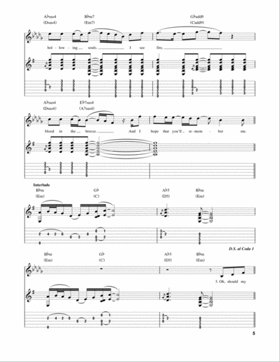 I See Fire (from The Hobbit) Electric Guitar scores gallery preview page 5