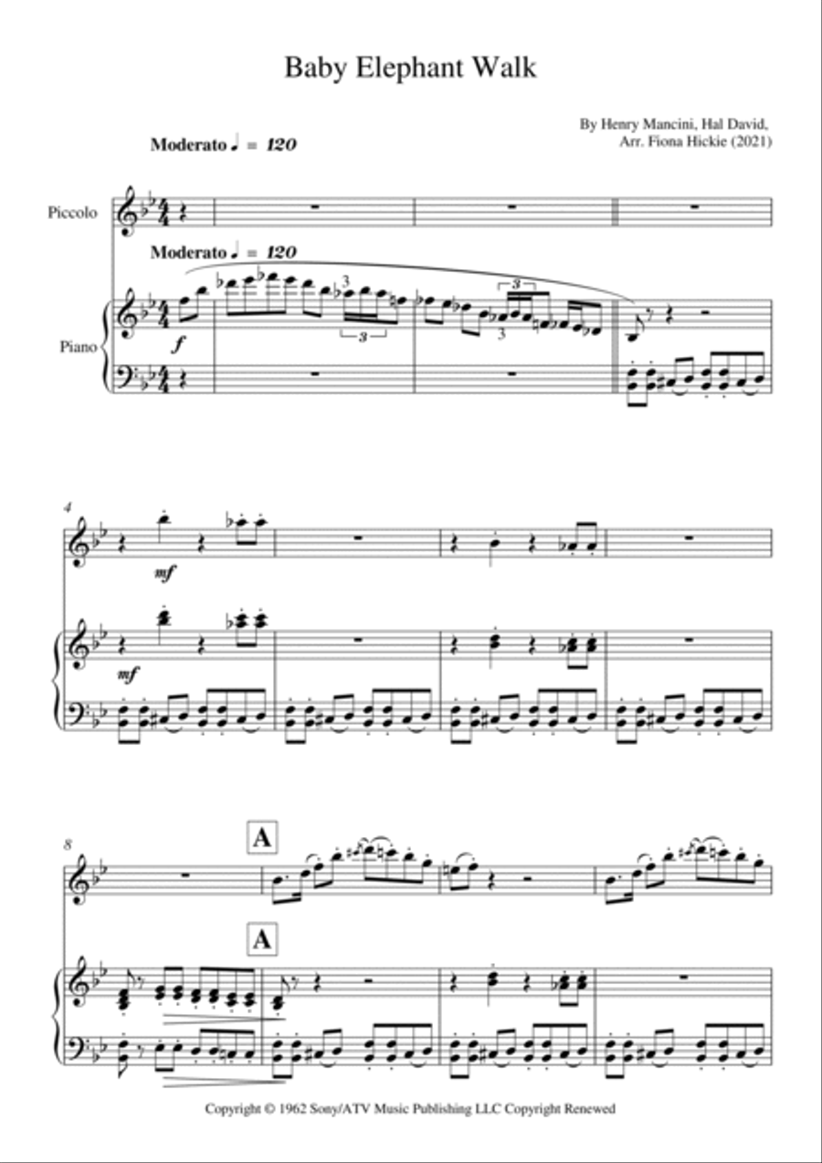 Baby Elephant Walk Piccolo scores gallery preview page 2