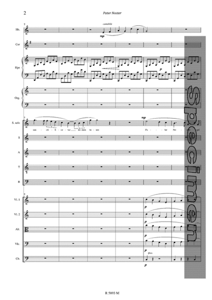 PATER NOSTER pour SOLISTE SATB + CHOEUR SATB avec piano image number null