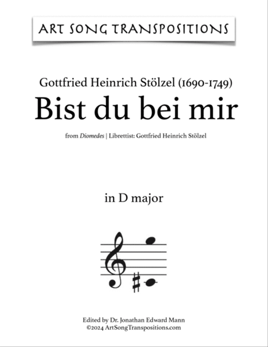 STÖLZEL: Bist du bei mir (transposed to 8 keys: E-flat, D, D-flat, C, B, B-flat, A, A-flat major) Voice scores gallery preview page 5